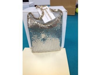 Never Worn With Tags .. Small Silver Evening Bag With Handle