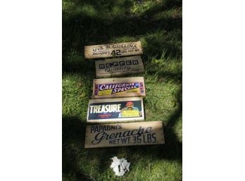 Lot Of 5 Wooden Advertising Panels