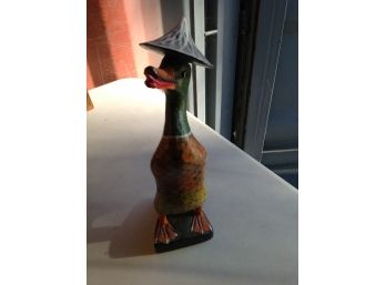 Handpainted Asian Style Wooden Duck