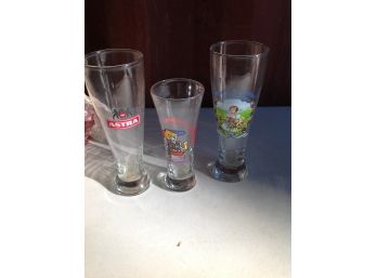 3  Bar Glasses From The 1970's &  1980's