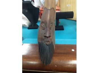 Vintage - Hand Carved Wooden Figure Of A Man With A Beard