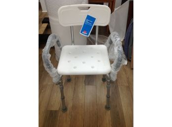 Shower Chair With Padded Arms .. Never Used With Tag & Booklet