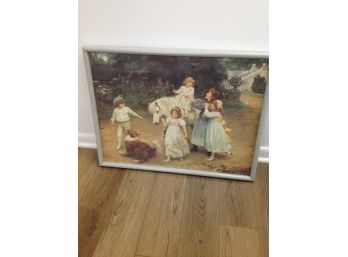 Framed Print Of English Children In A Garden