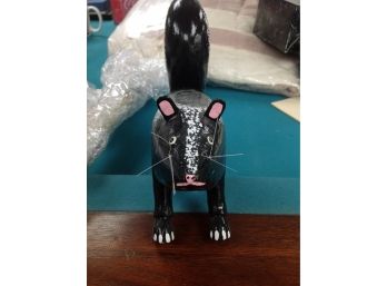 Artist Hand Made And Painted Wooden Skunk