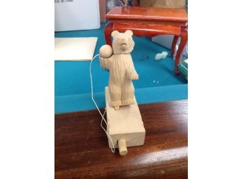 Handmade Woden Bear Toy From Russia
