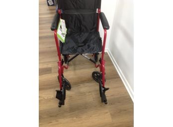 New Nova Transport Chair -300 Series In Black With Red Framing - Never Used