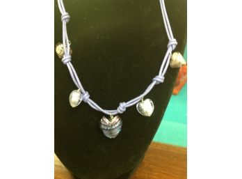 Murano Glass Heart Necklace.. With Tag