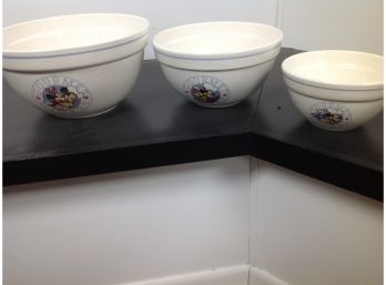 3 Piece Mickey Bowl Set -  In 3 Different Sizes - Never Used