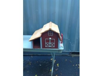 Handmade Wooden Barn Mailbox