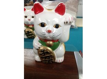 Hand Painted Lucky Cat Bank- Never Used