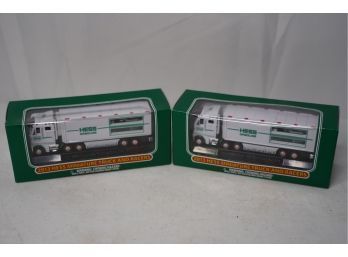NEW OLD STOCK LOT OF 2, HESS MINIATURE TRUCK AND RACERS YEAR 2013