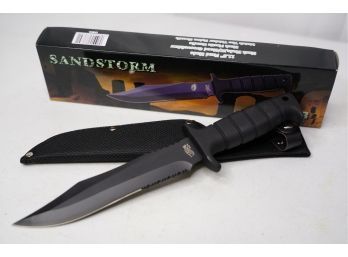 SANDSTORM HUNTING KNIFE WITH HOLDER, LIKE NEW WITH BOX