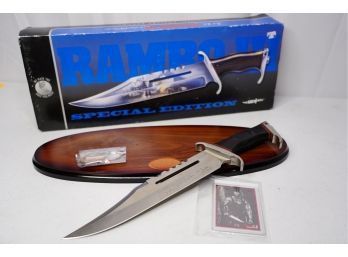 LIKE NEW, RAMBOO III SPECIAL EDITION KNIFE WITH ACCESSORIES