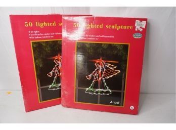 LOT OF 2 50 LIGHTED CHRISTMAS SCULPTURES