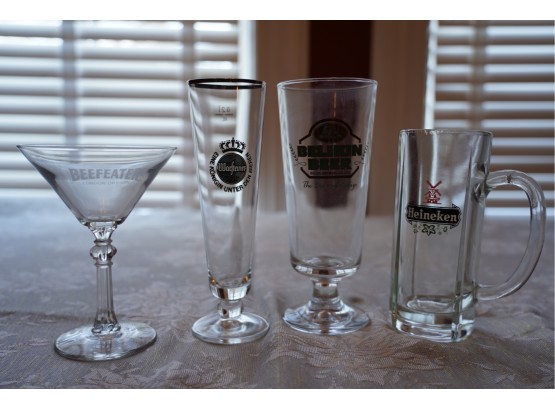 LOT OF 4 ALCOHOL BRAND GLASSES