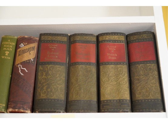 LOT OF 6 HARDCOVER ANTIQUE BOOKS, A5