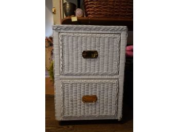 WICKER STYLE 2 DRAWERS FILE CABINET