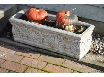 OUTDOOR CEMENT PLANTER, 24IN LENGTH