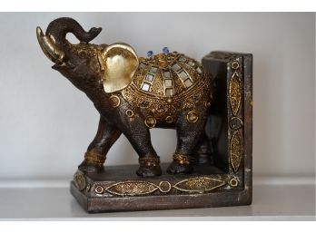 WOOD ELEPHANT SINGLE BOOKEND, 6X5 INCHES