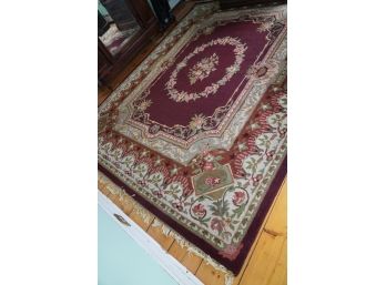 GOLD AND BURGUNDY  HAND MADE TUFTED WOLLEN CARPET, 8X10 FEET
