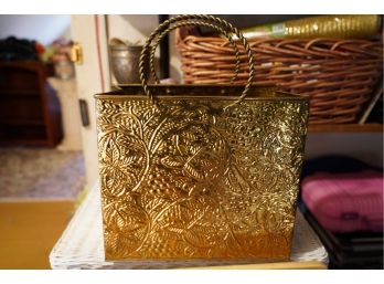 BRASS METAL PURSE STYLE, 12IN HEIGHT