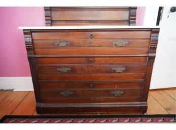 ANTQUE SOLID WOOD 3 DRAWERS DRESSER WITH TOP MIRROR