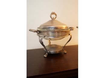 PAIR OF METAL CHAFING DISHES, 11IN HEIGHT
