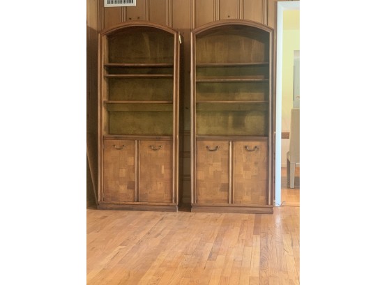 Wooden Bookcases Pair Lot Of 2