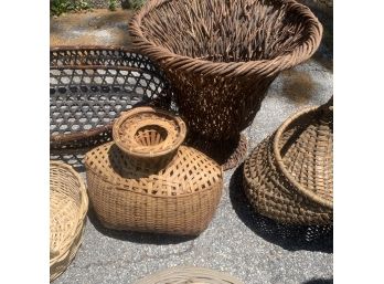 Large Lot Of New& Old Wicker Baskets