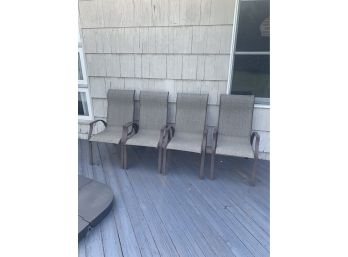 Lot Of Four Aluminum Patio Chairs Brown