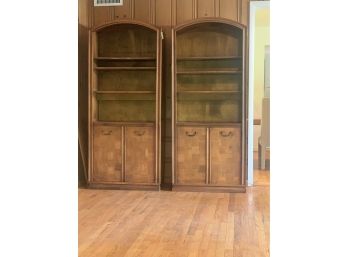 Wooden Bookcases Pair Lot Of 2