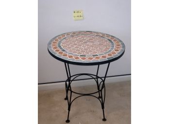 Mosaic Tile Top Table With Wire Base