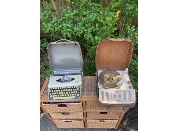 Type Writer And Record Player Lot, Untested