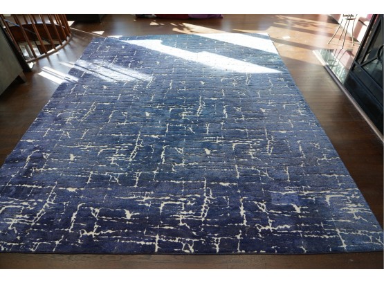 MODERN STYLE BLUE AND WHITE LIVING ROOM RUG 120x96'