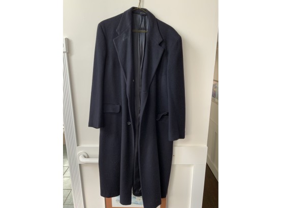LORD AND TAYLOR MEN'S LONG BLACK COAT, SIZE XL