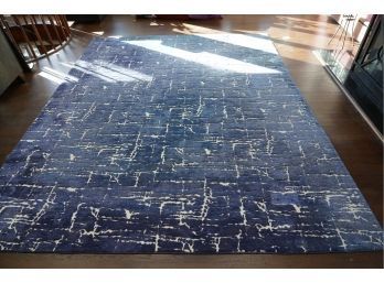 MODERN STYLE BLUE AND WHITE LIVING ROOM RUG 120x96'