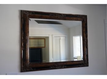 WOOD HANGING MIRROR, 49X40 INCHES