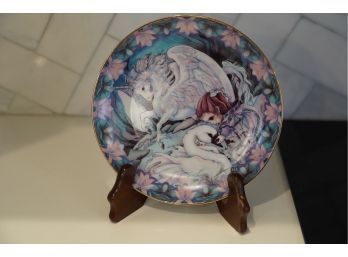 'ONLY WITH THE HEART' PLATE DECORATION WITH STAND, 8.5IN DIAMETER