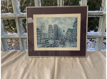 PARIS PAINTING, SINGED, 17.5X21 INCHES