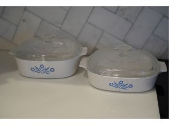 LOT OF 2  VINTAGE CORNING WEAR SET WITH LIDS