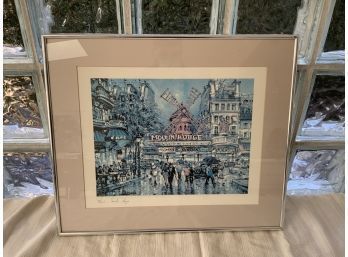 PARIS MONLIM ROUGE PAINTING, SIGNED, 17.5X21 INCHES