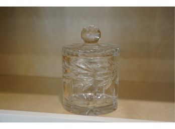 GLASS SUGAR JAR WITH LID, 6IN HEIGHT