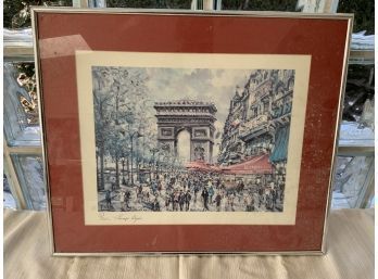 PARIS GHANMFS ELYSEES, SIGNED, 17.5X21 INCHES