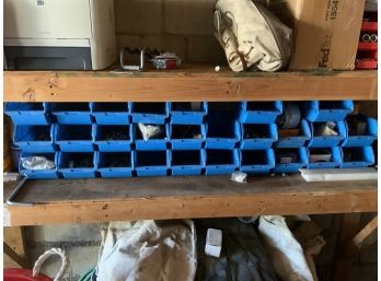 LARGE LOT OF TOOL SMALL TOOL BINS STACKING OVER 25 OF THEM