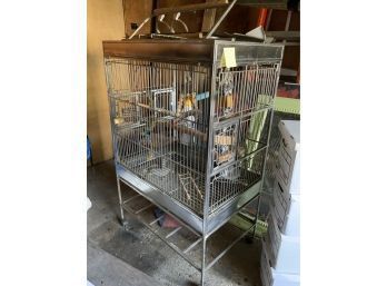 TALL METAL BIRD CAGE WITH ACCESSORIES