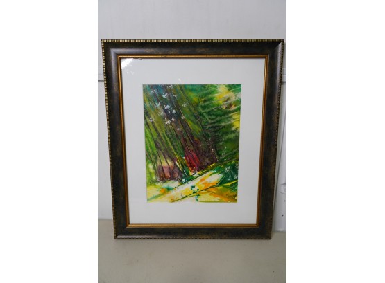 WATER COLOR PAINTING OF TREES, SIGNED BY SIMIA A?, 23X19 INCHES
