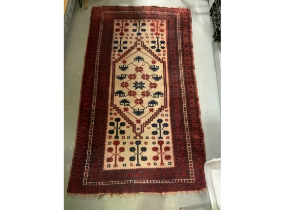 HAND MADE ENTRANCE PURSIAN STYLE RUG,  71X41 INCHES