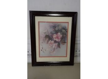 PRINT OF FLOWERS WITH BLACK FRAME, 15X12 INCHES