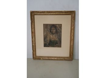 PRINT OF WOMAN, 13.5X11.5 INCHES