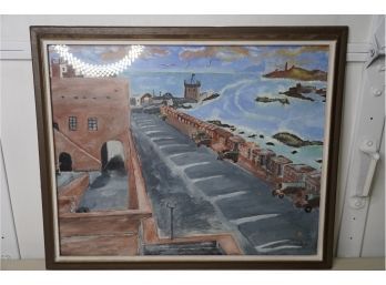 FOREIGN CITY PAINTING, SIGNED BY MEYER B. 1971, 22X27 INCHES